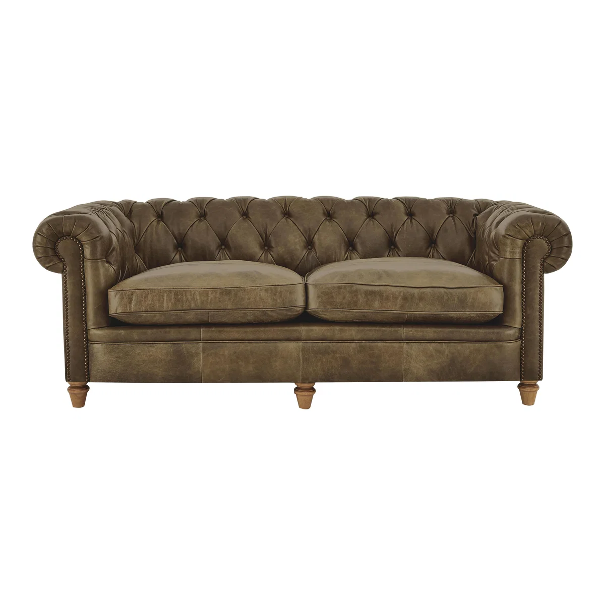 Alexander and James - New England Newport 4 Seater Leather Sofa - Brown – image 1