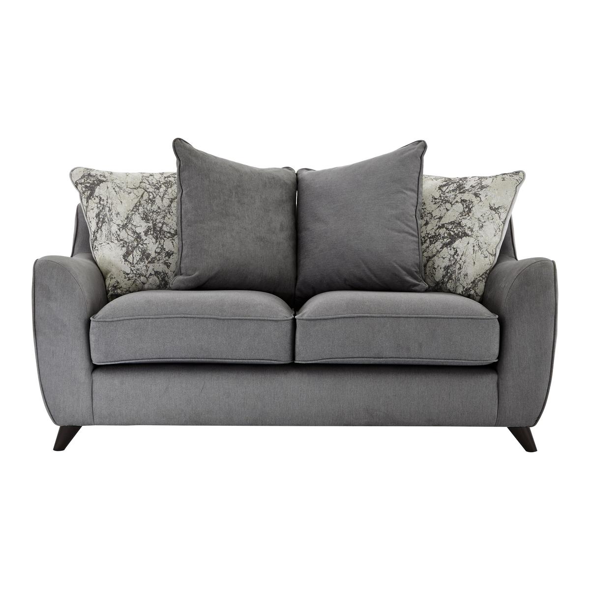 Carrara 2 Seater Pillow Back Fabric Sofa - Grey - By Furniture Village – image 1
