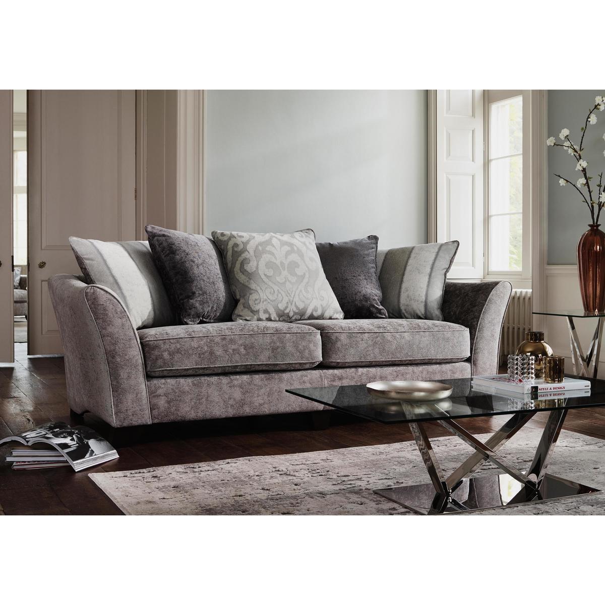 Annalise II 2 Seater Pillow Back Fabric Sofa - Brown - By Furniture Village – image 2