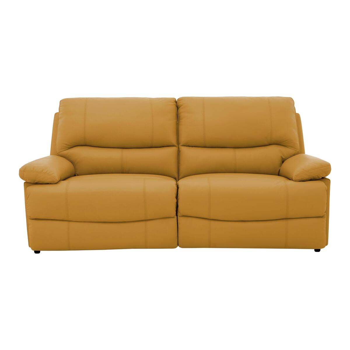 Dallas 3 Seater Leather Sofa - Yellow