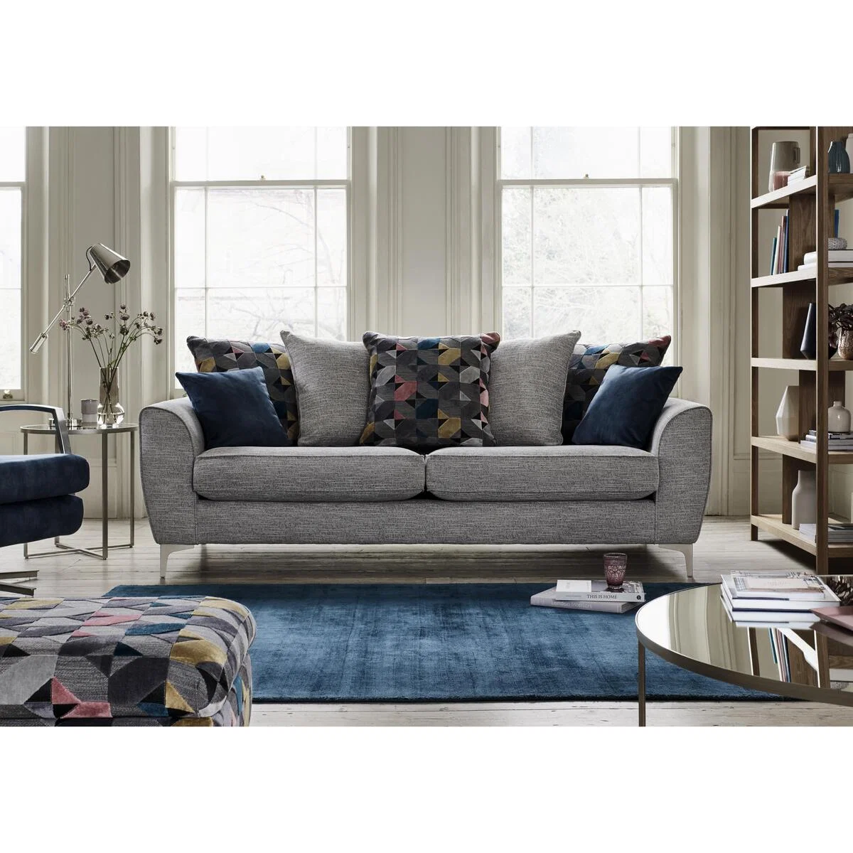 Isla 4 Seater Fabric Pillow Back Sofa - Green – image 2