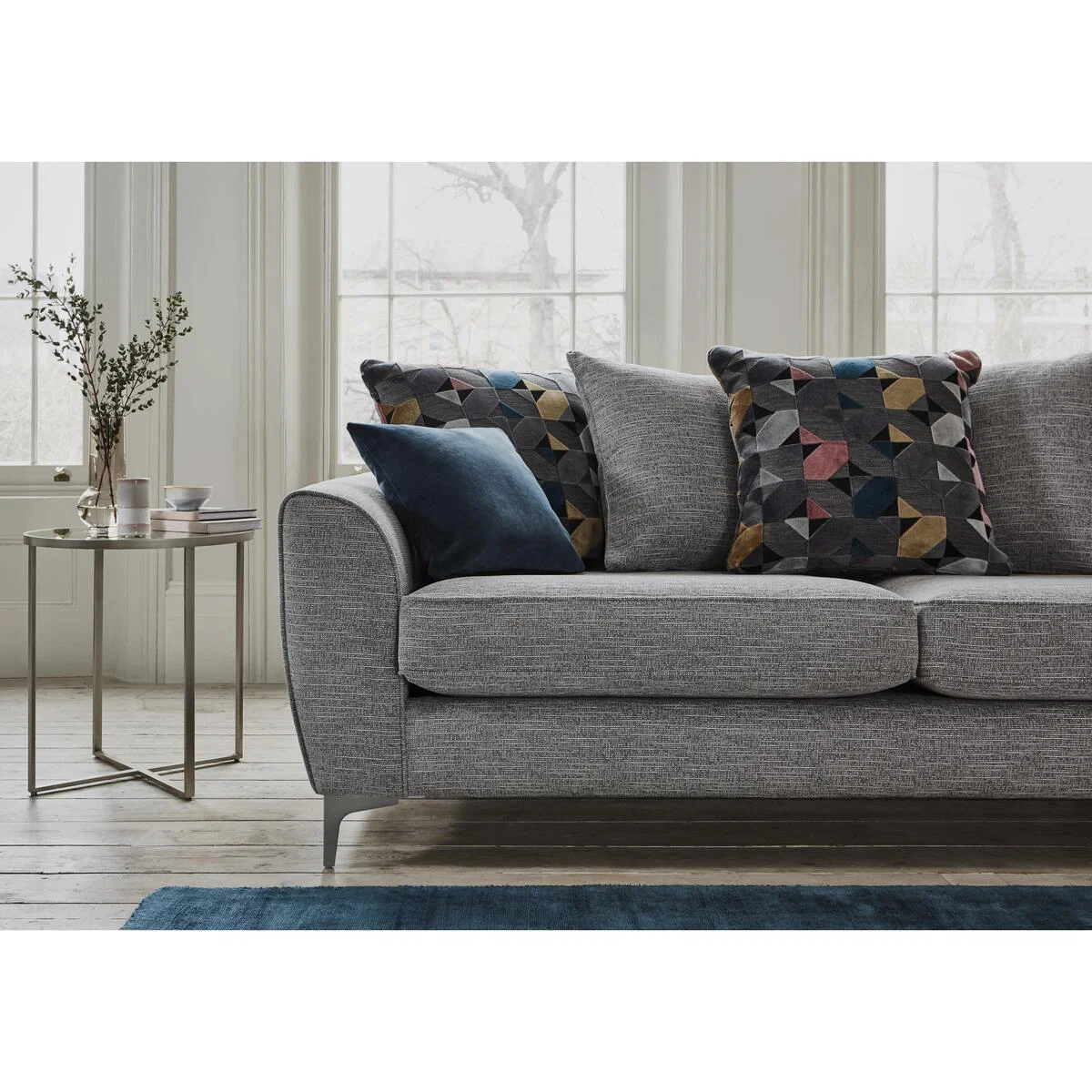 Isla 4 Seater Fabric Pillow Back Sofa - Green – image 3
