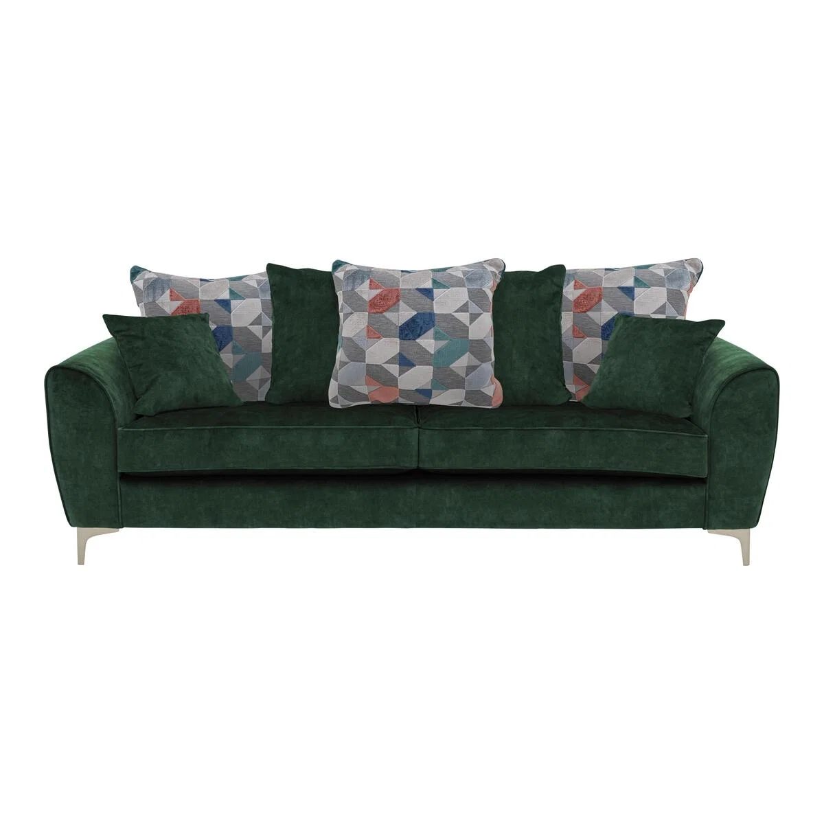 Isla 4 Seater Fabric Pillow Back Sofa - Green – image 1