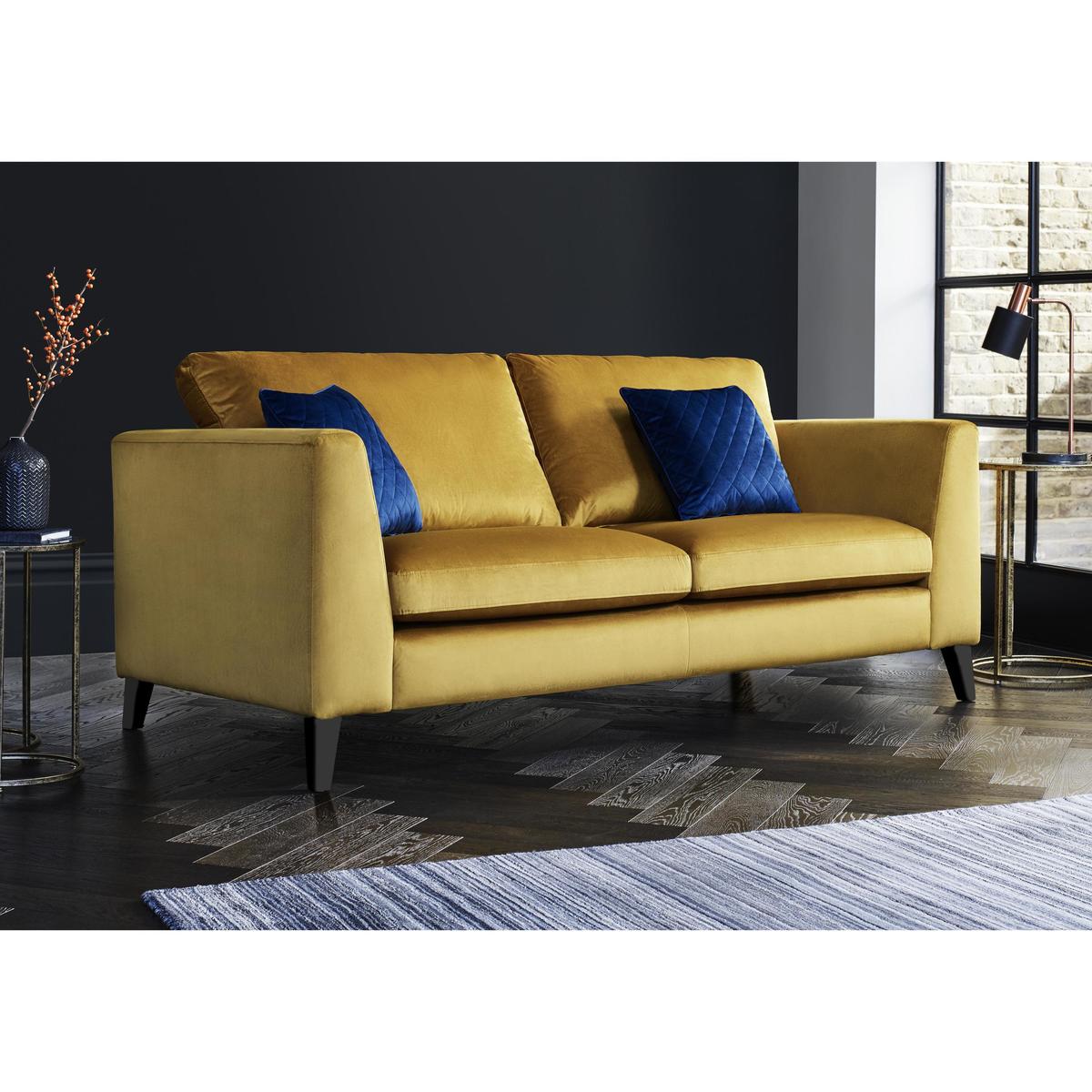 Jewels 2.5 Seater Fabric Sofa - Yellow - By Furniture Village – image 3