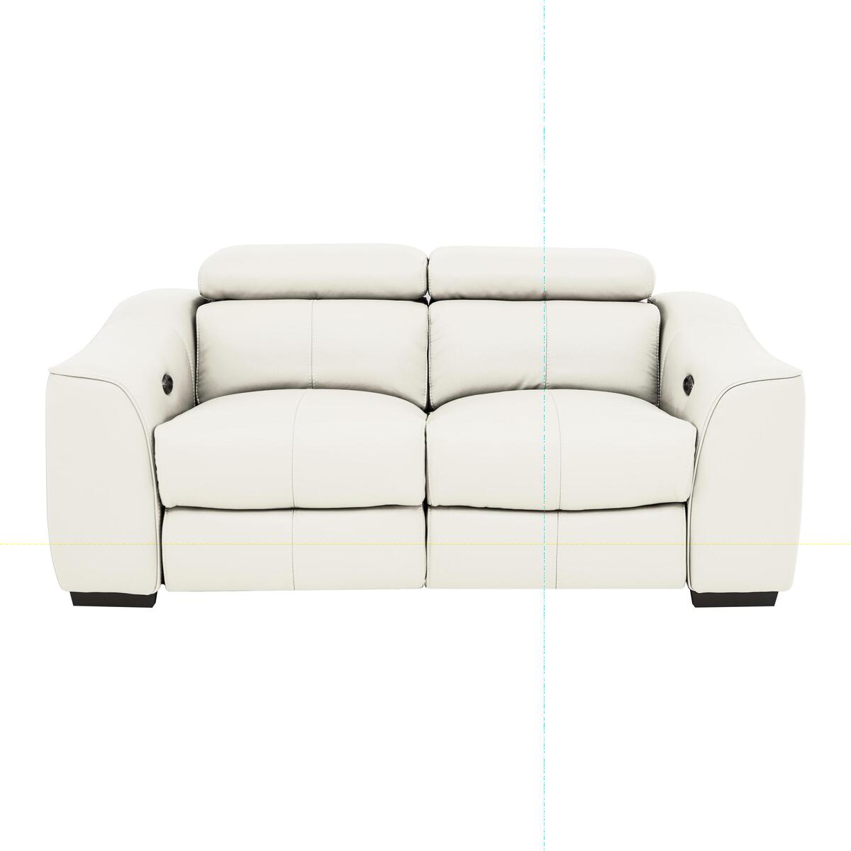 Elixir 2 Seater Leather Manual Recliner Sofa - White- World of Leather