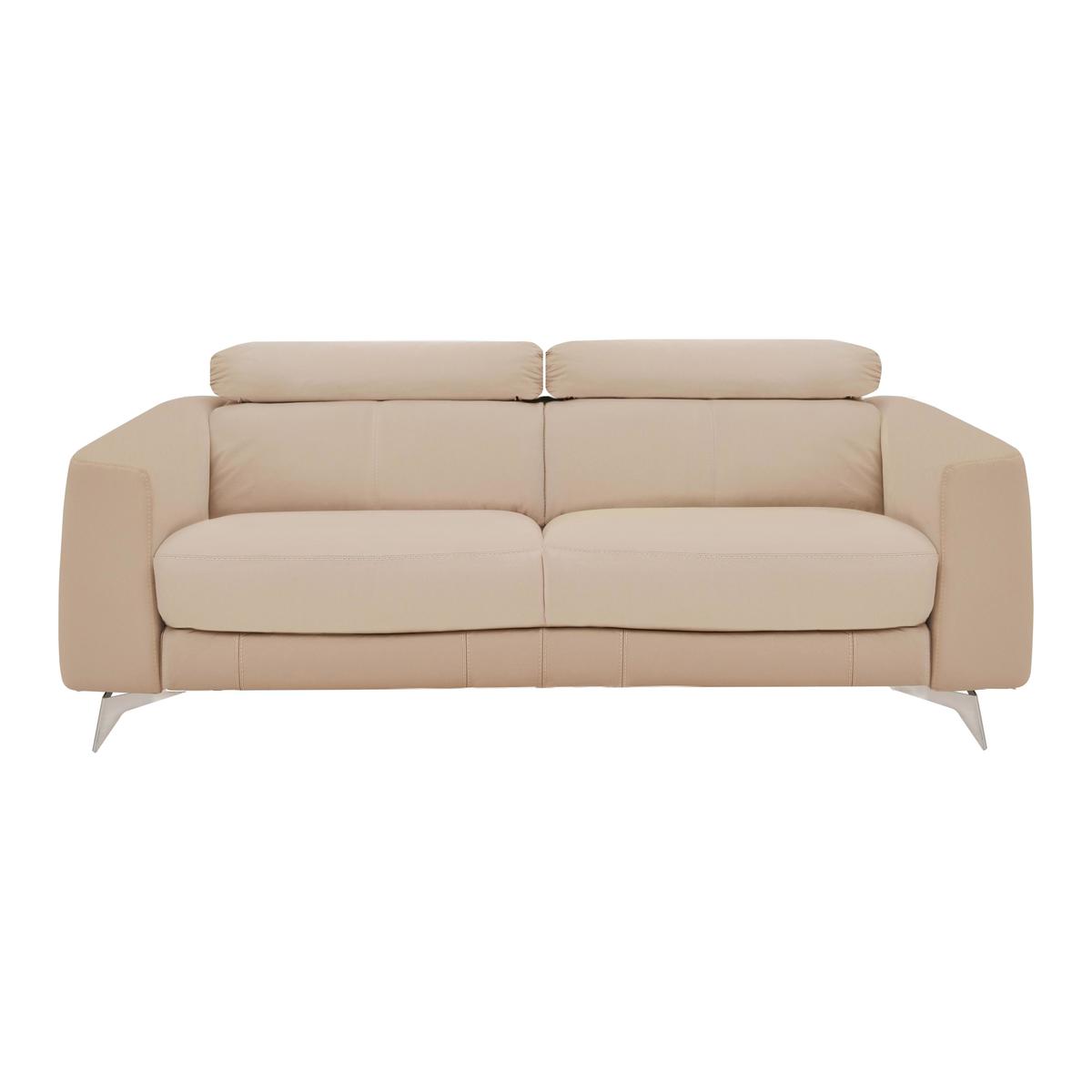 World of Leather - Flavio 3 Seater Leather Sofa - Beige – image 1