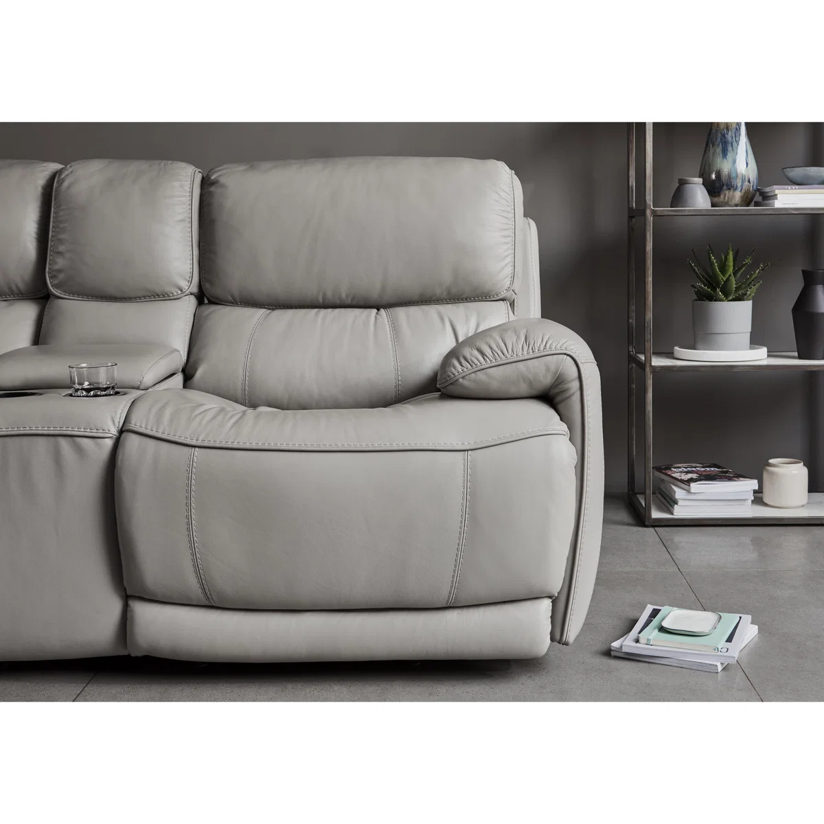 Relax Station Rocco 2 Seater Leather Power Rocker Sofa with Cupholders and Power Headrests - Blue- World of Leather – image 3
