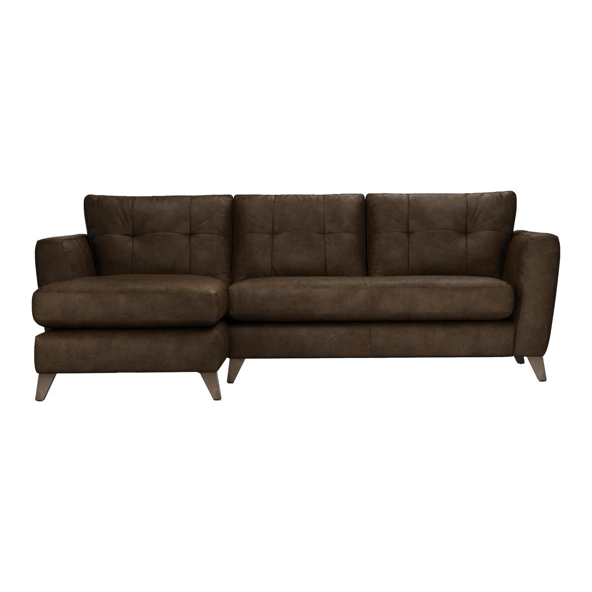 The Lounge Co. - Hermione Leather Corner Sofa with Chaise End - Brown – image 1