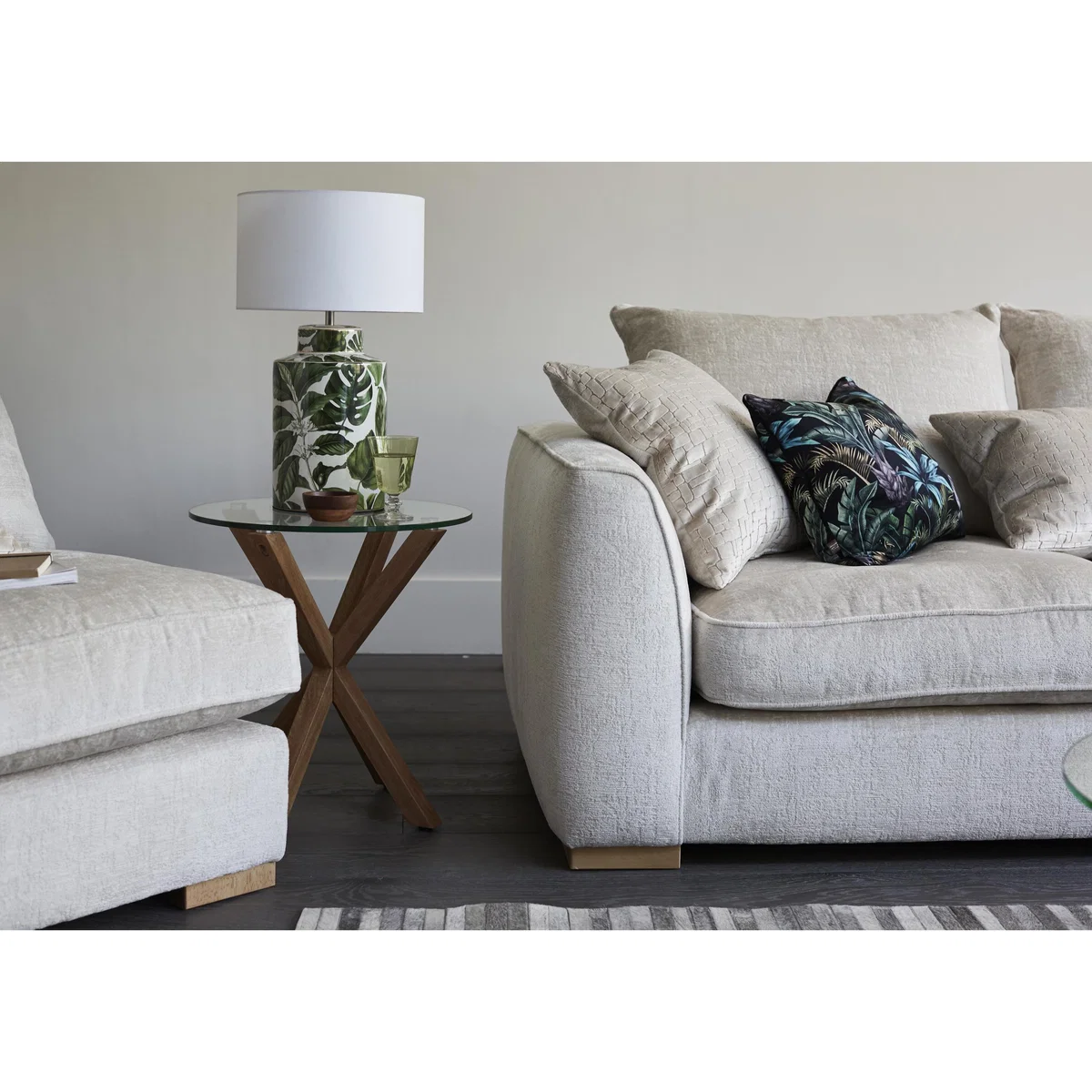Lush Classic Back Fabric Corner Sofa - Beige - By Furniture Village – image 3