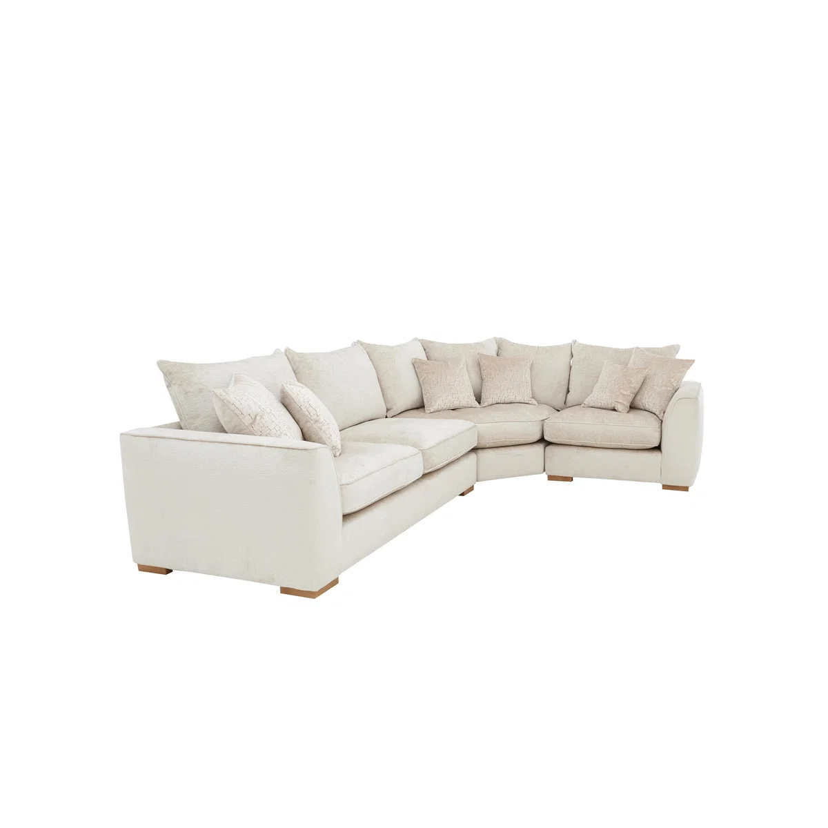Lush Classic Back Fabric Corner Sofa - Beige - By Furniture Village – image 4