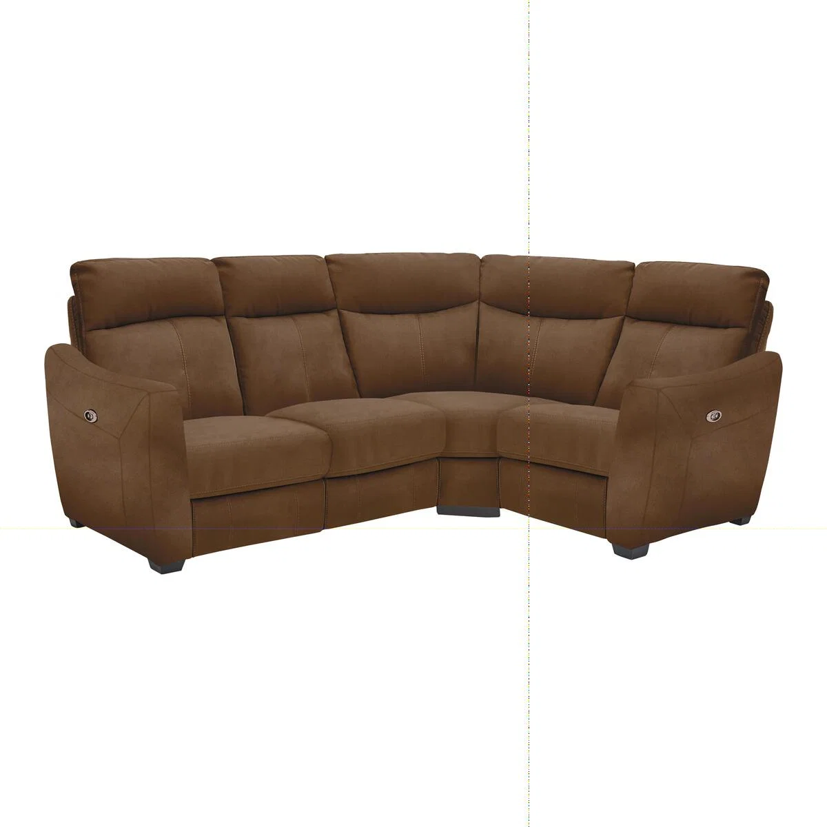 Compact Collection Midi Fabric Corner Sofa - Brown