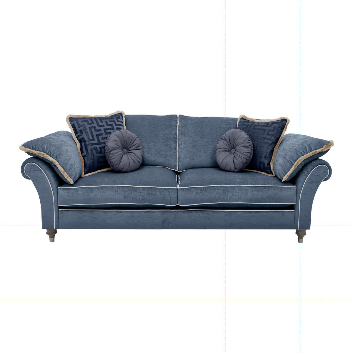 Duresta - Princeton 3 Seater Fabric Sofa - Blue – image 1