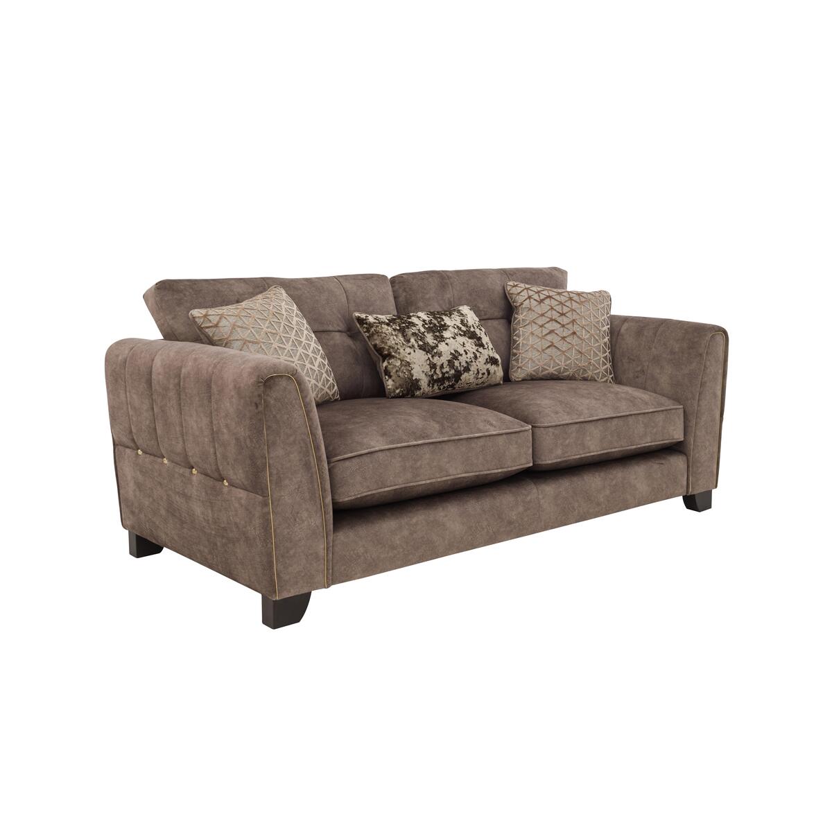 Ariana 3 Seater Classic Back Fabric Sofa - Beige – image 5
