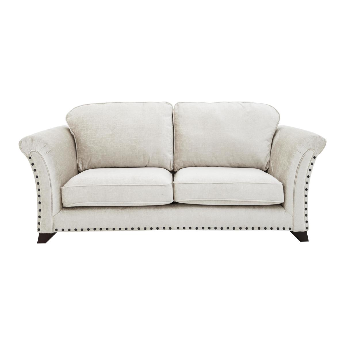 Holly 2 Seater Classic Back Fabric Sofa with studs - Cream - By Furniture Village – image 2