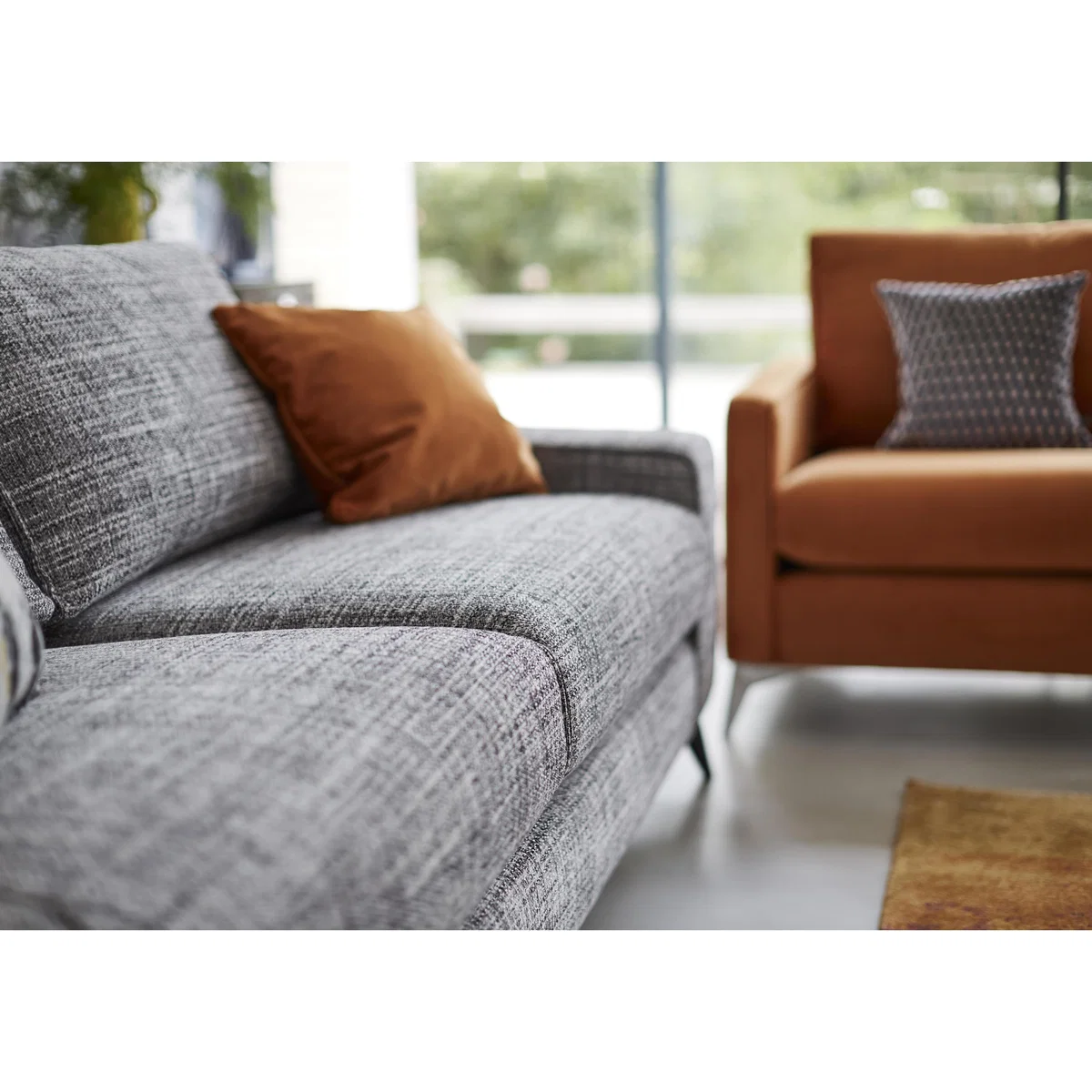 Chic 3 Seater Classic Back Fabric Sofa - Blue - By Furniture Village – image 6