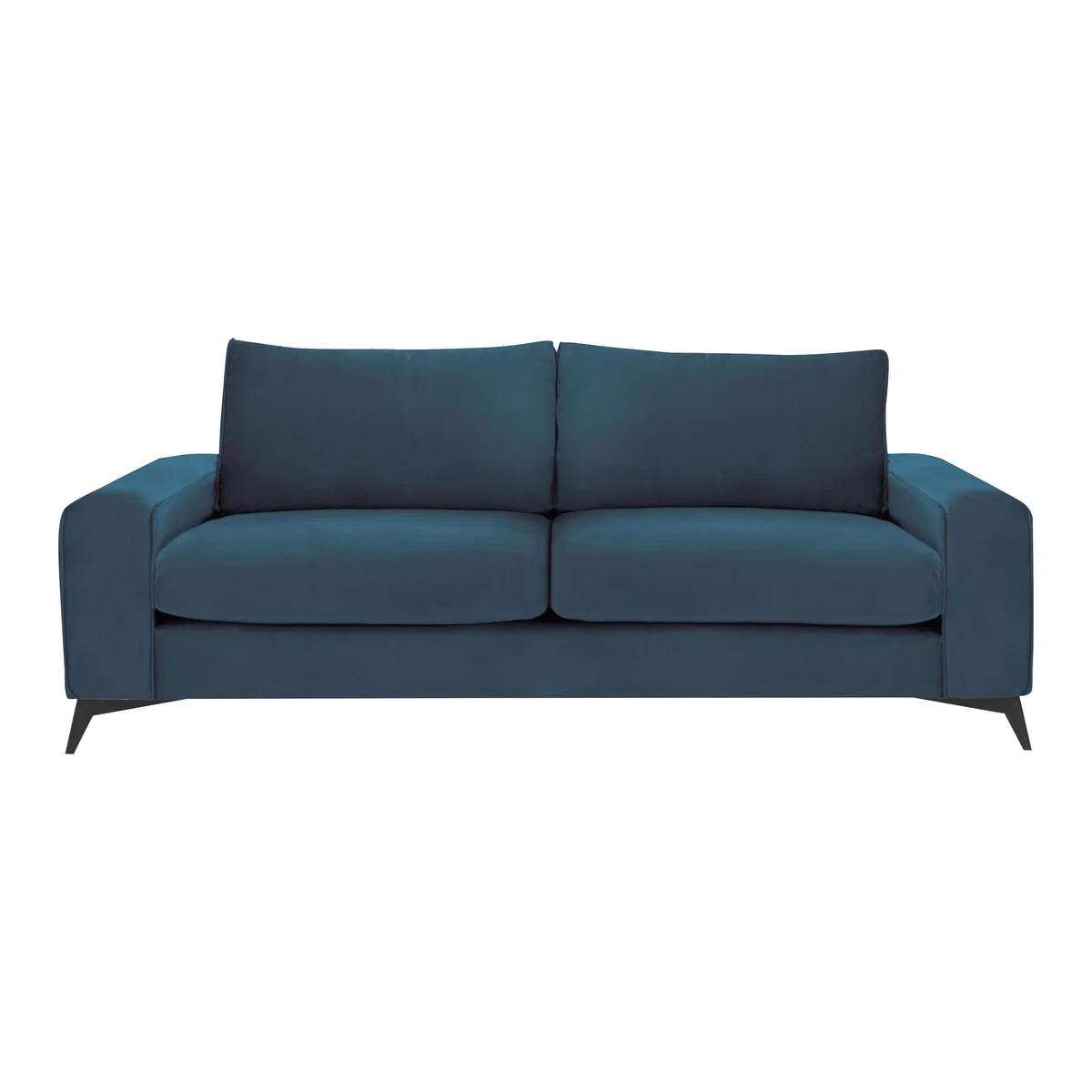 Chic 3 Seater Classic Back Fabric Sofa - Blue - By Furniture Village – image 1