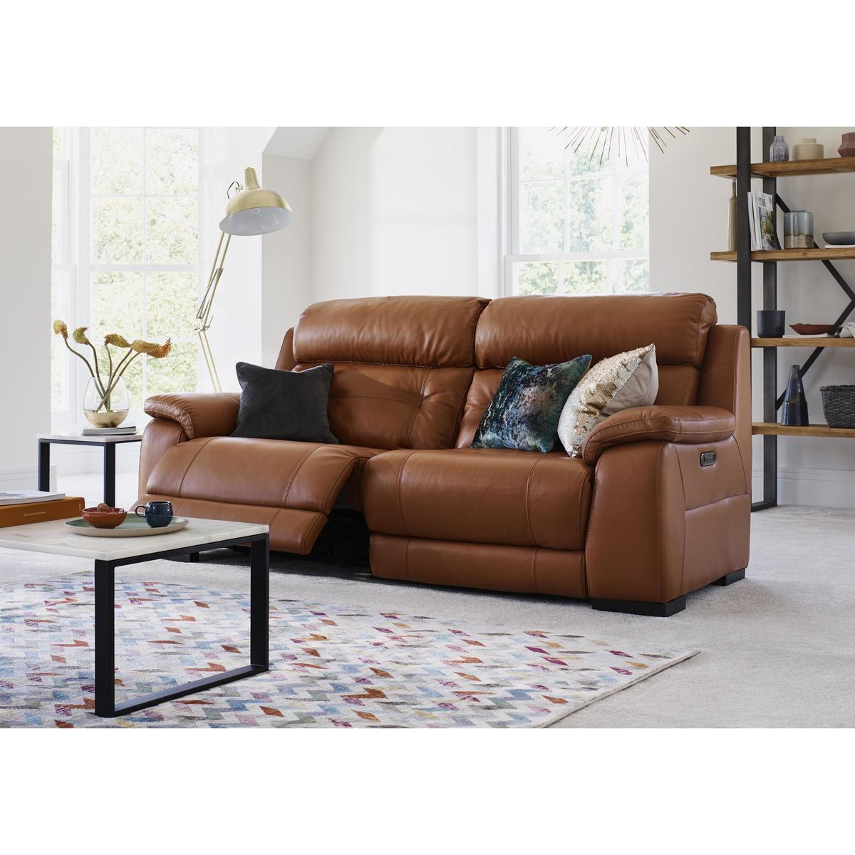 Ease 2 Seater Leather Recliner Sofa - Black - By Furniture Village – image 2