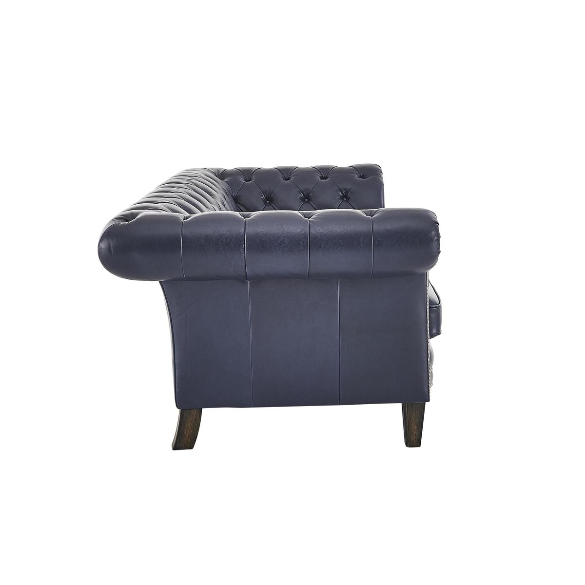 Aruba 3 Seater Leather Sofa - Blue - By Furniture Village – image 3