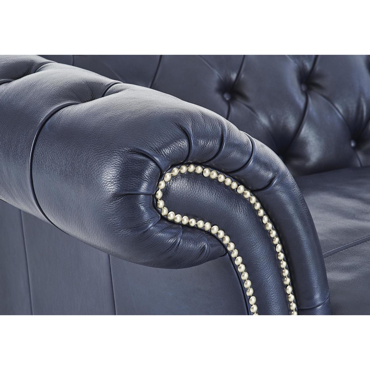Aruba 3 Seater Leather Sofa - Blue - By Furniture Village – image 5