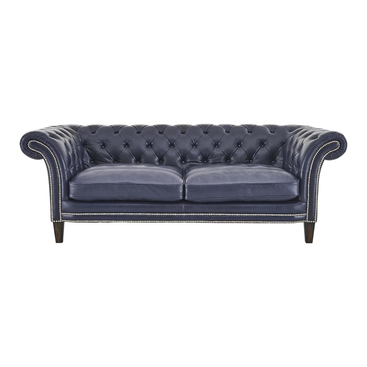 Aruba 3 Seater Leather Sofa - Blue - By Furniture Village – image 2