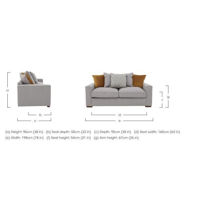 Comfi 3 Seater Pillow Back Fabric Sofa - Grey – image 2