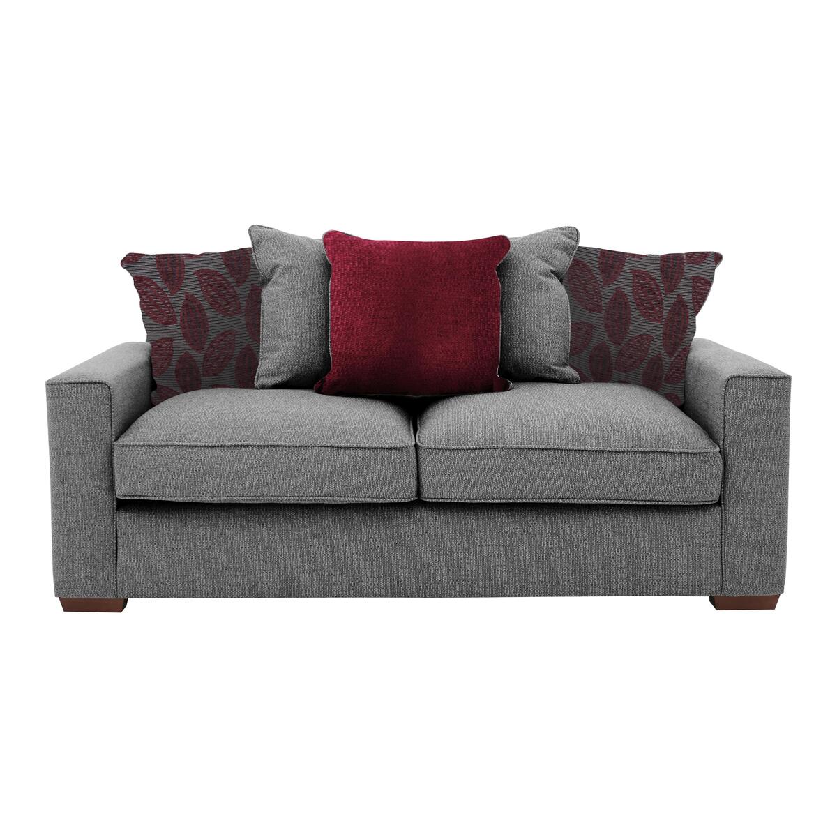 Comfi 3 Seater Pillow Back Fabric Sofa - Grey – image 1