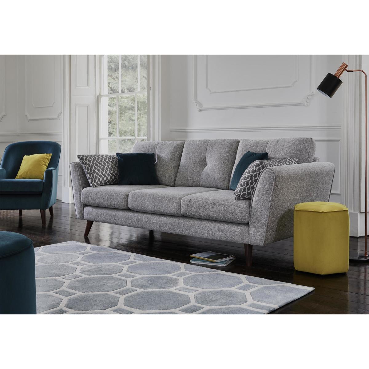 Connection 4 Seater Classic Back Fabric Sofa - Beige - By Furniture Village – image 2
