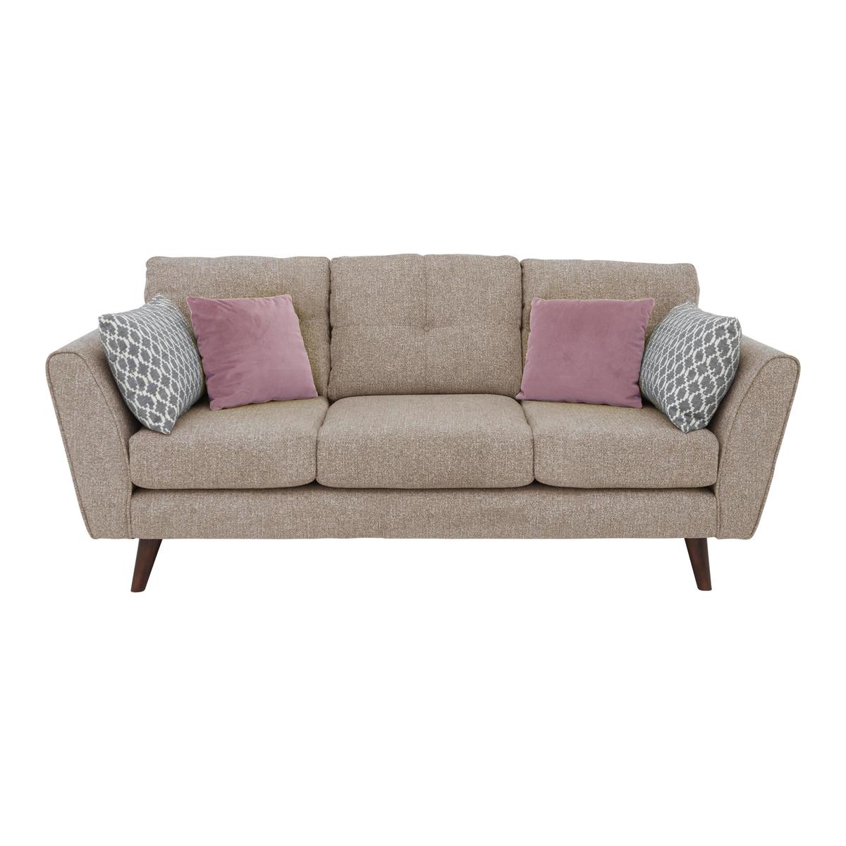 Connection 4 Seater Classic Back Fabric Sofa - Beige - By Furniture Village – image 1