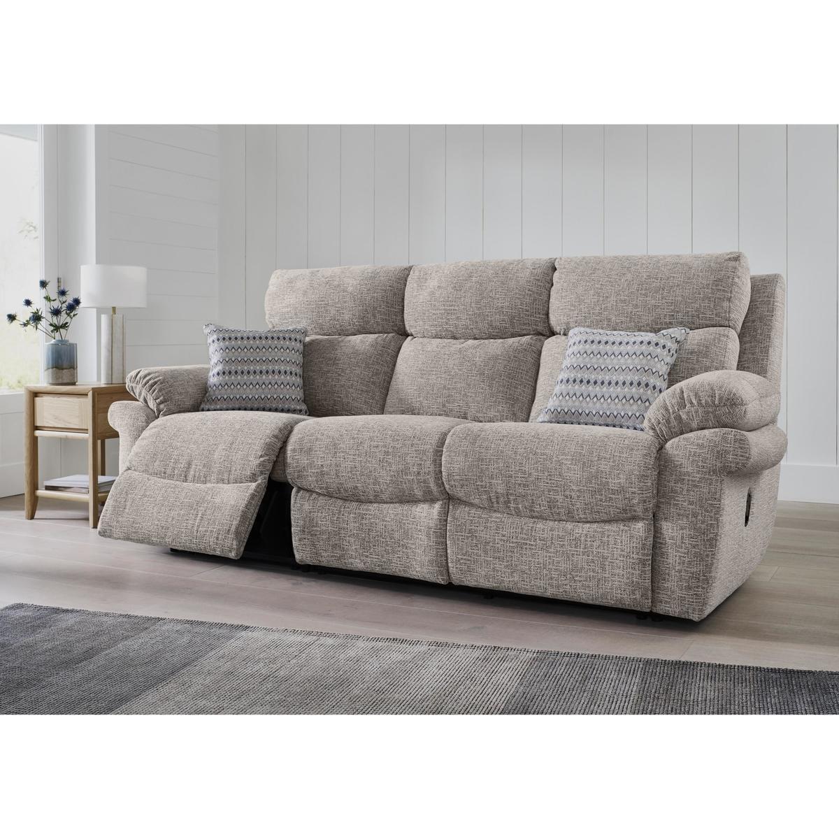 Comfort Story - Verse 3 Seater Fabric Manual Recliner Sofa - Beige – image 3