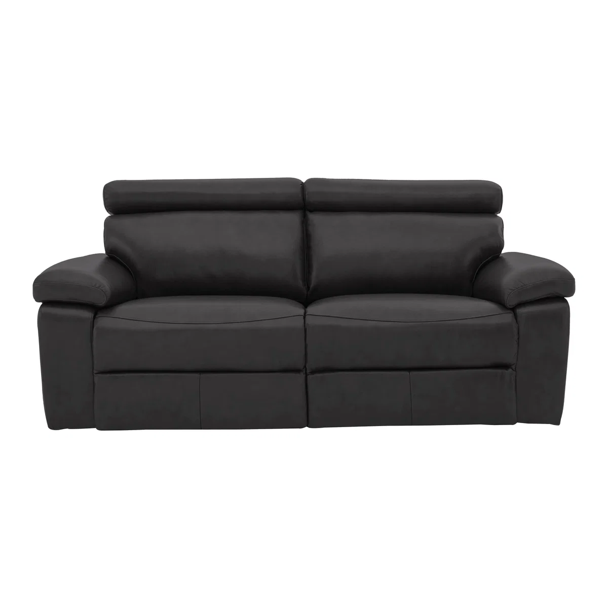 Autograph 2 Seater Leather Manual Recliner Sofa - Black - By Furniture Village