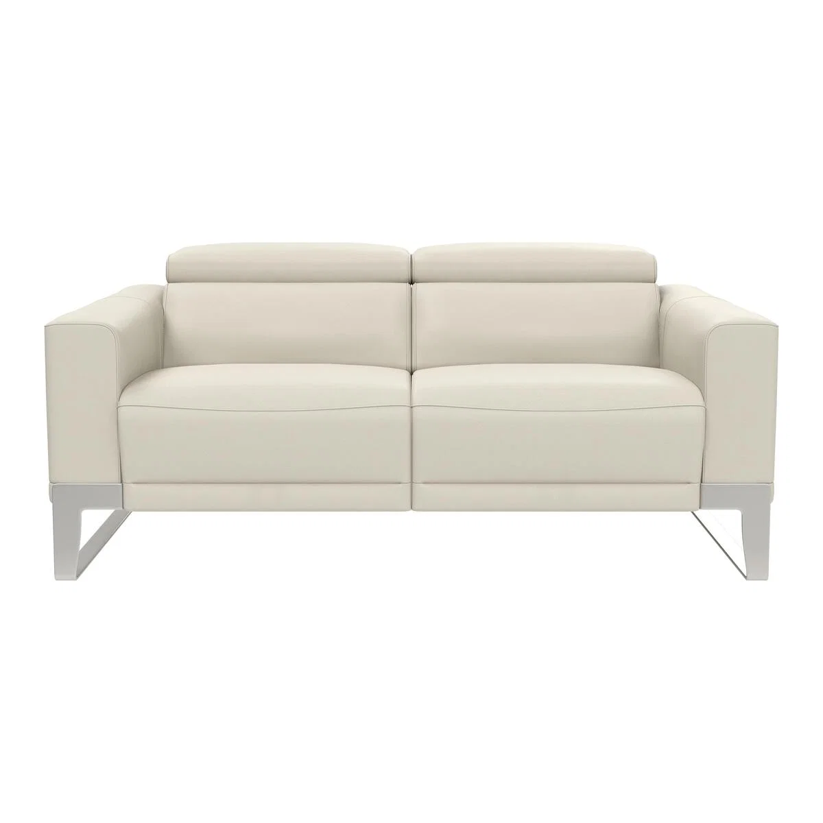 Nicoletti - Azione 2.5 Seater Leather Sofa with Ratchet Headrest - White – image 1