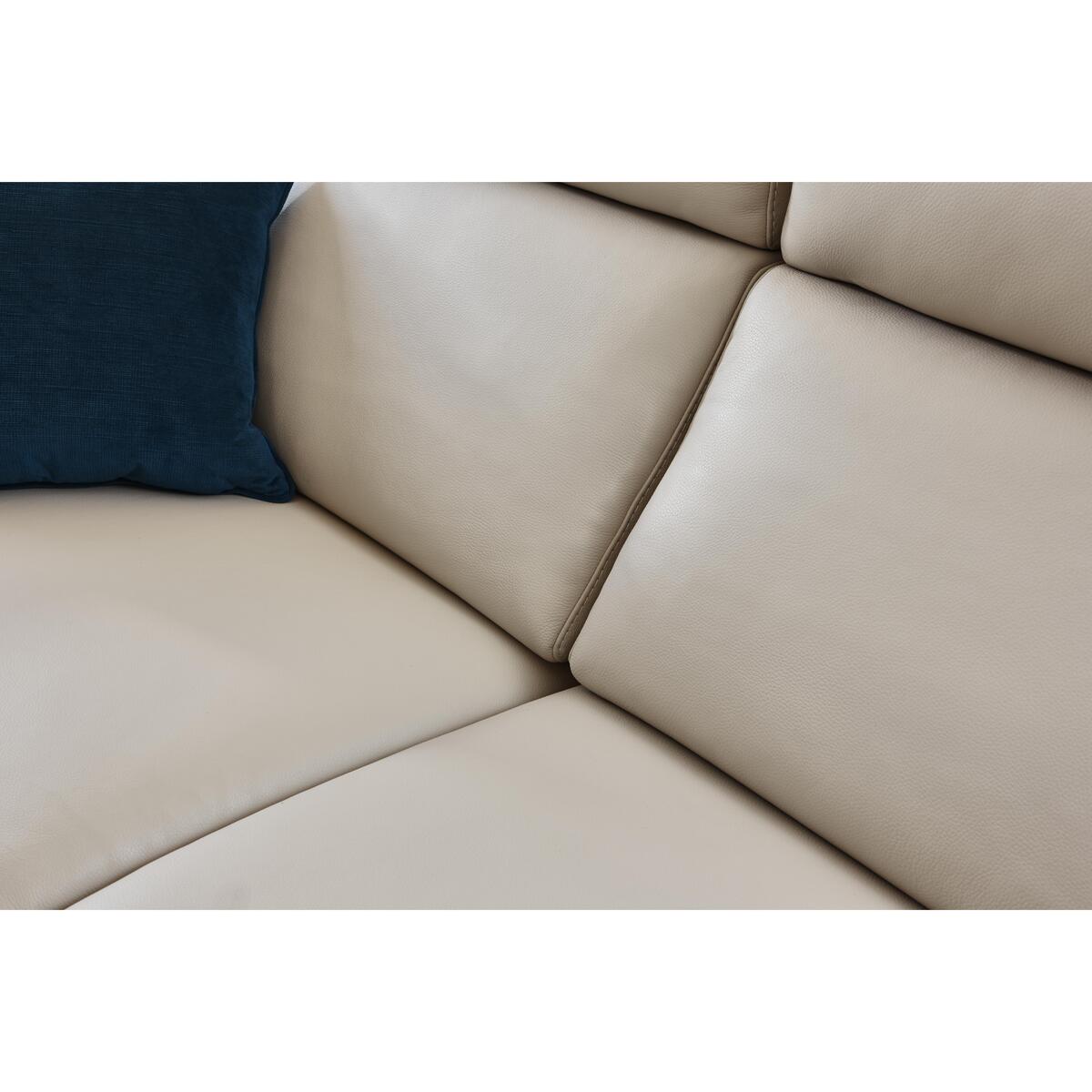 Nicoletti - Matera 3 Seater Leather Power Recliner Sofa with Pad Arms - Beige – image 4