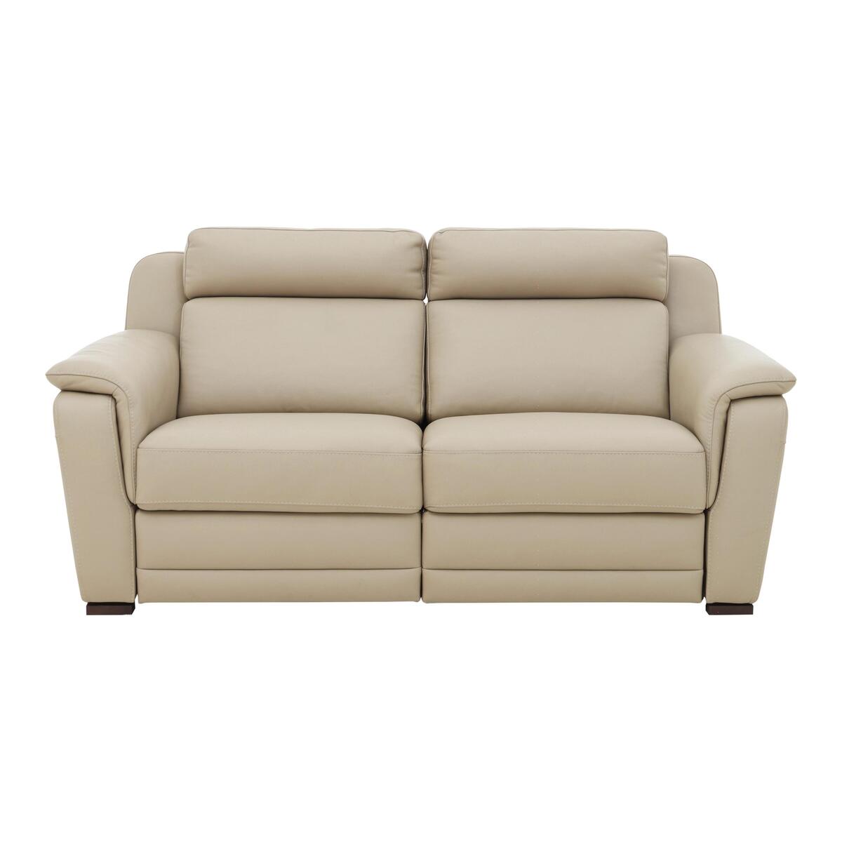 Nicoletti - Matera 3 Seater Leather Power Recliner Sofa with Pad Arms - Beige – image 1