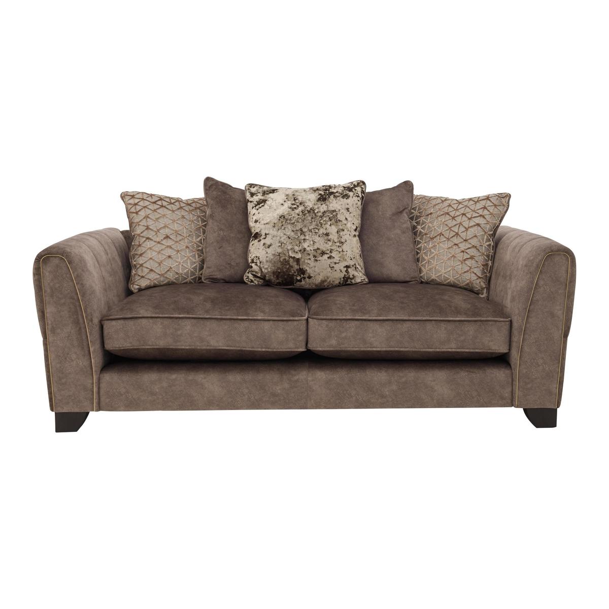 Ariana 3 Seater Pillow Back Fabric Sofa - Brown - By Furniture Village – image 2