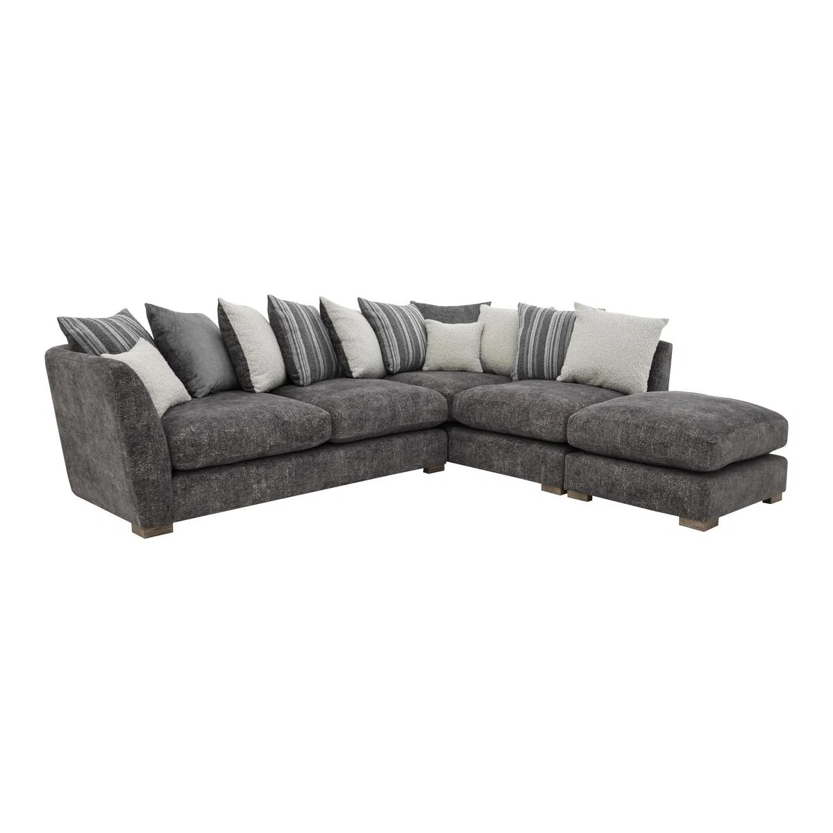 Nautical Large Scatter Back Open End Chaise Corner Sofa