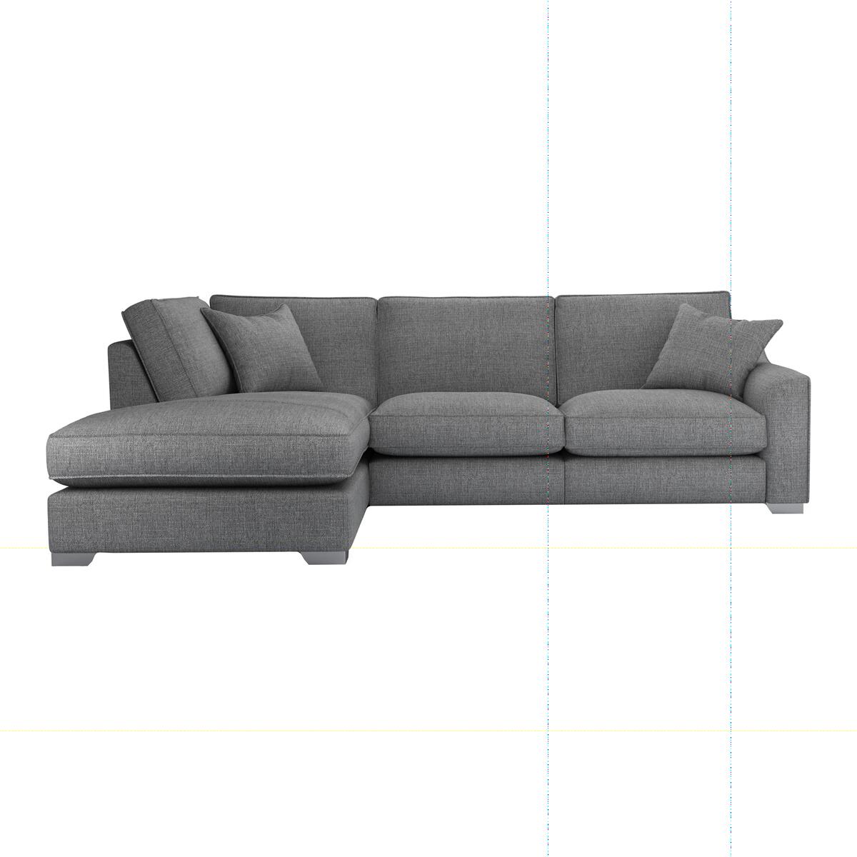 The Lounge Co. - Isobel Fabric Corner Sofa with Chaise End - Grey