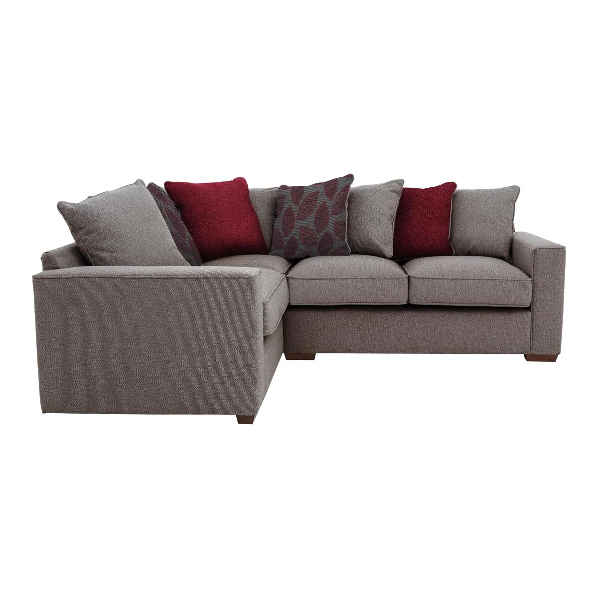 Comfi Pillow Back Fabric Corner Sofa - Grey