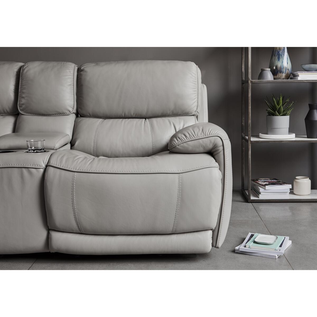 Relax Station Rocco 2 Seater Leather Power Rocker Sofa with Cupholders and Power Headrests - Black- World of Leather – image 3