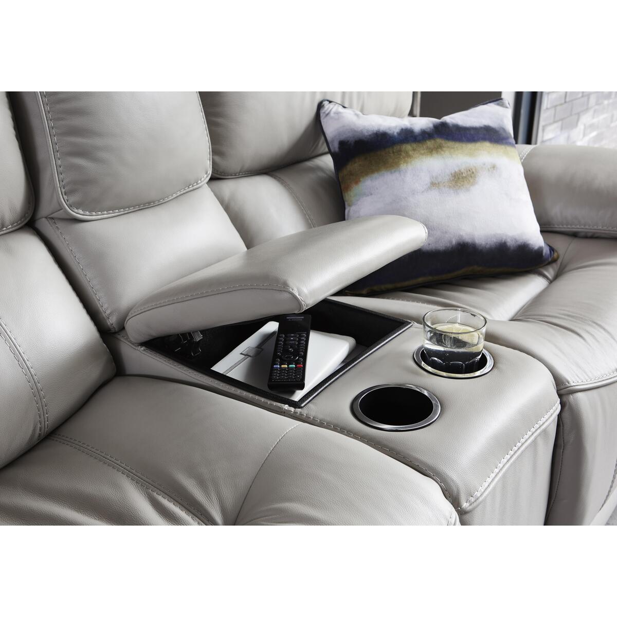 Relax Station Rocco 2 Seater Leather Power Rocker Sofa with Cupholders and Power Headrests - Black- World of Leather – image 4