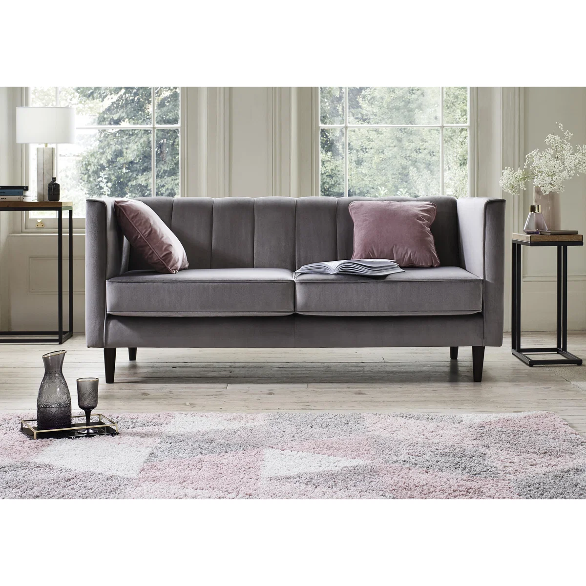 Lace Market 3 Seater Fabric Sofa - Grey – image 2