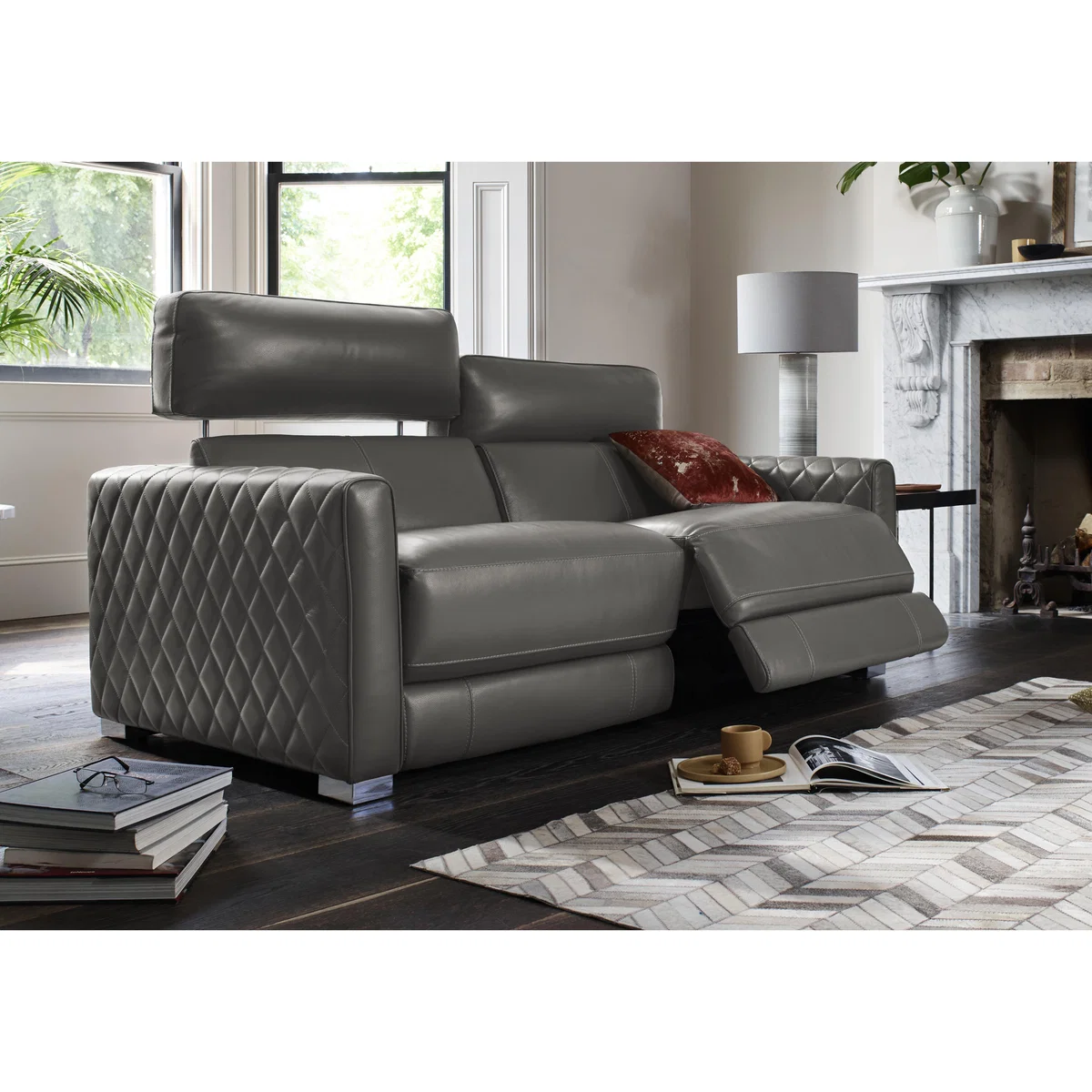 World of Leather - Vesper 3 Seater Leather Power Sofa with Power Headrests - Beige – image 3