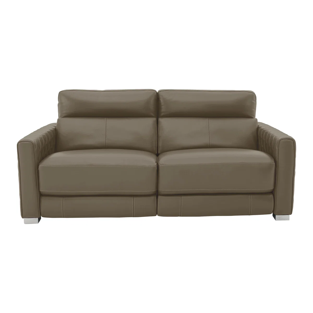 World of Leather - Vesper 3 Seater Leather Power Sofa with Power Headrests - Beige – image 1