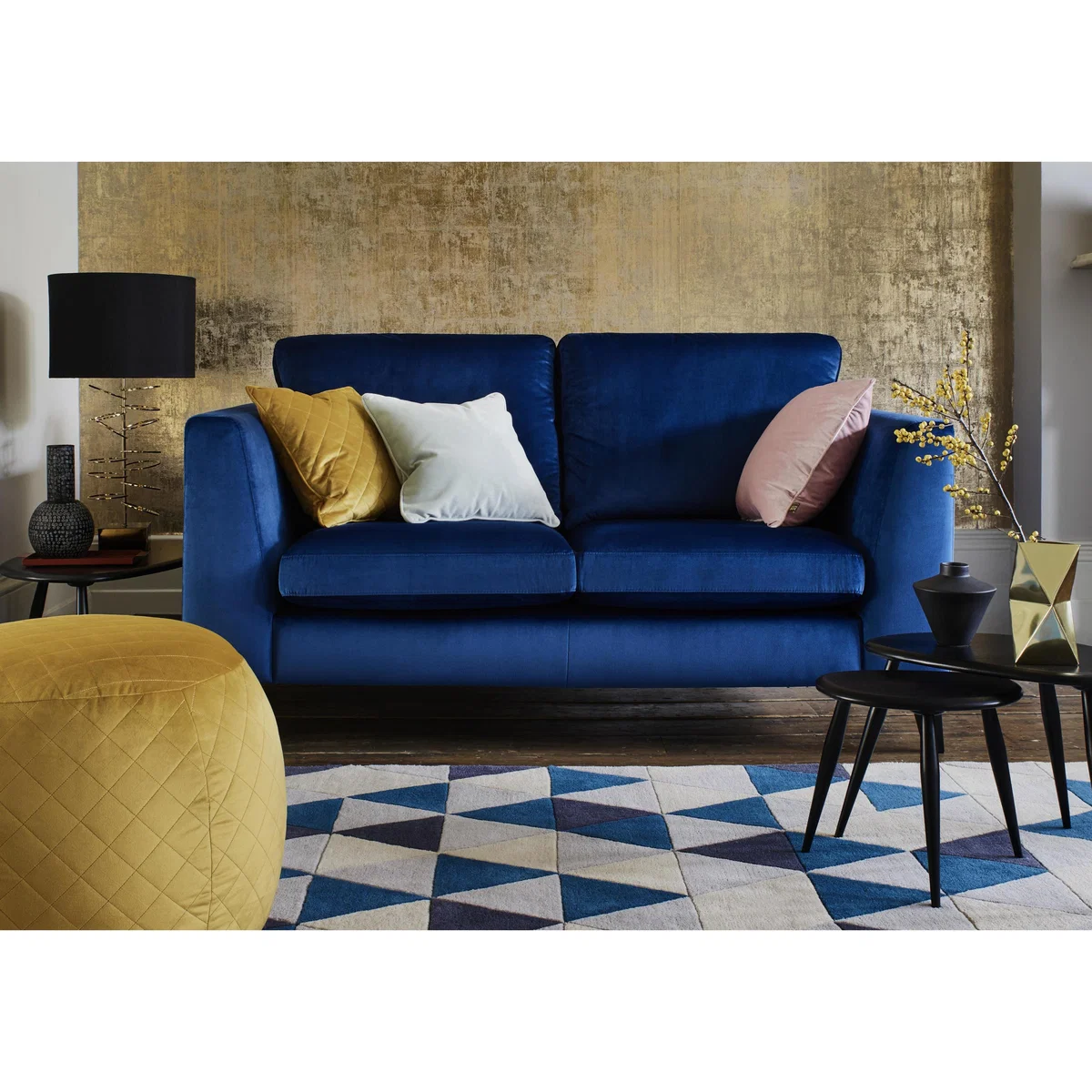 Jewels 2 Seater Fabric Sofa - Blue - By Furniture Village – image 3