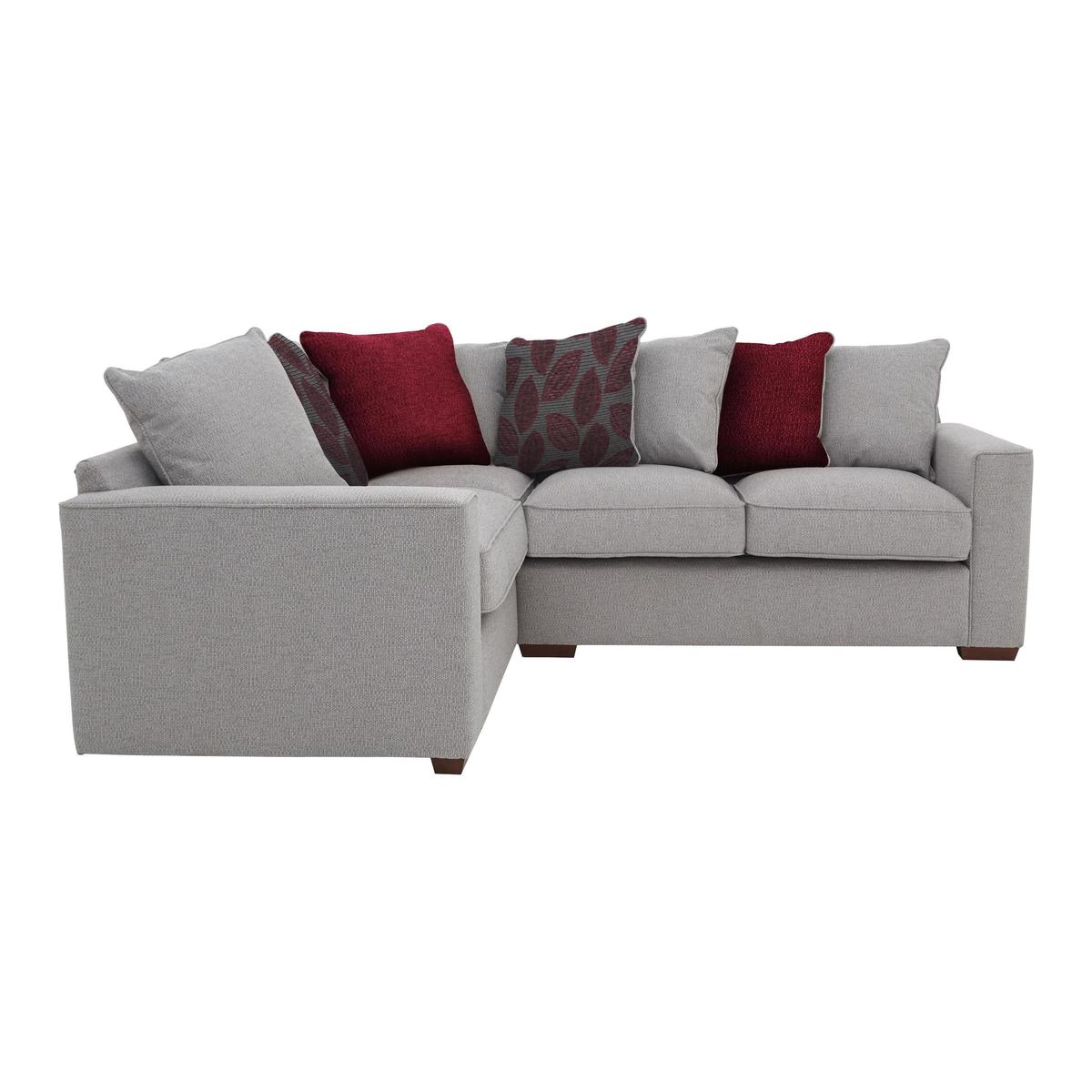 Comfi Pillow Back Fabric Corner Sofa - Grey - By Furniture Village – image 1