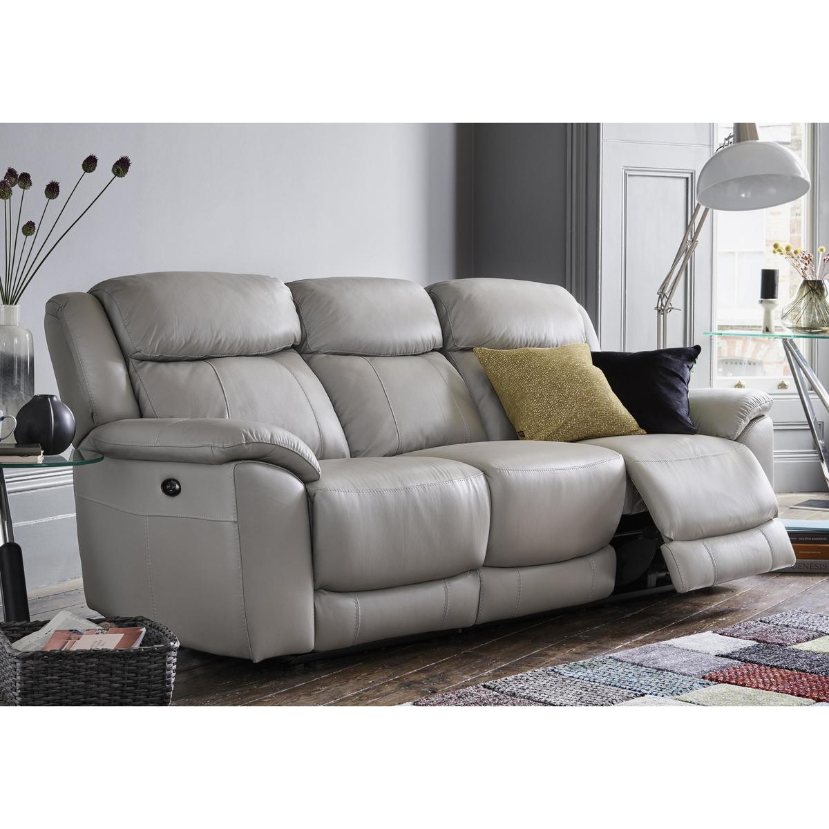 World of Leather - Bounce 3 Seater Leather Manual Recliner Sofa - Black – image 2