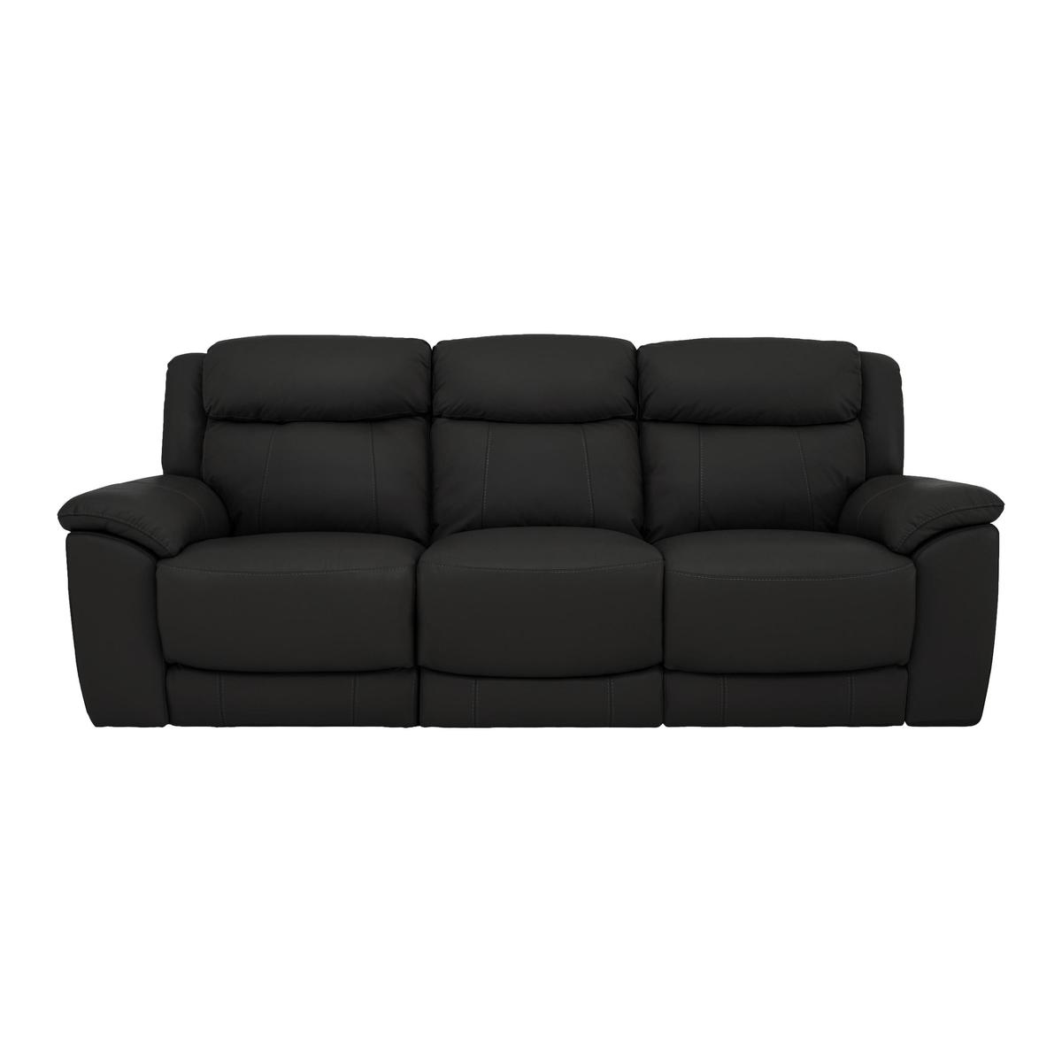 World of Leather - Bounce 3 Seater Leather Manual Recliner Sofa - Black – image 1