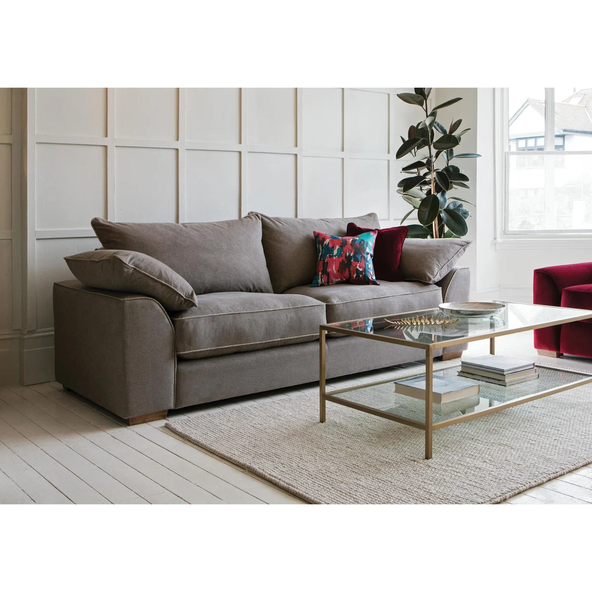 Collins and Hayes - Jarvis Medium Fabric Sofa with Piping - Grey – image 2
