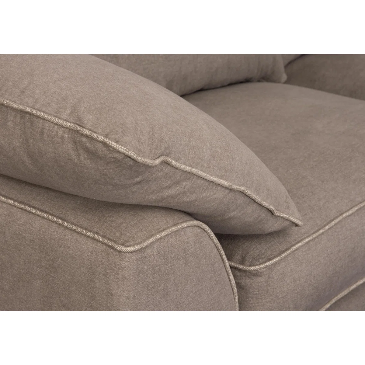 Collins and Hayes - Jarvis Medium Fabric Sofa with Piping - Grey – image 3