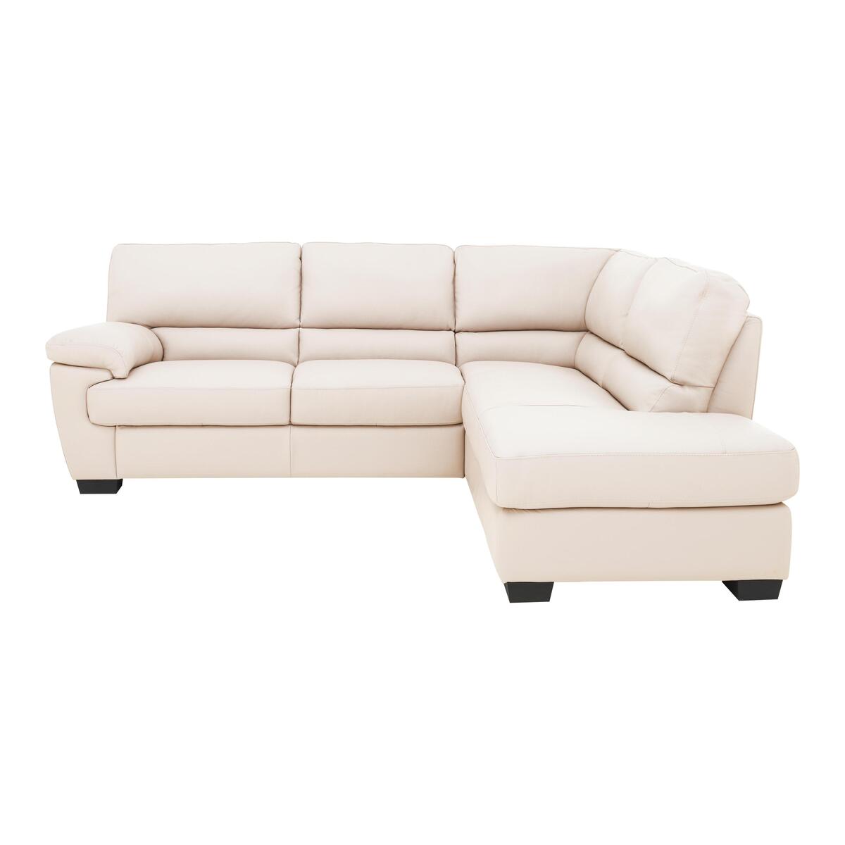 Lazio Leather Corner Sofa - Beige