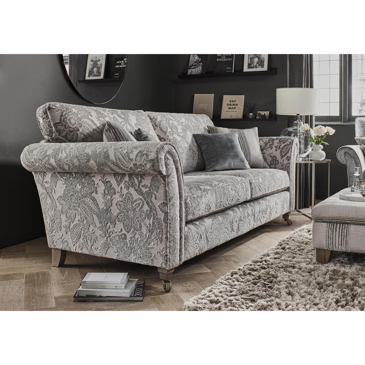 Ayda 4 Seater Classic Back Fabric Sofa - Grey – image 2